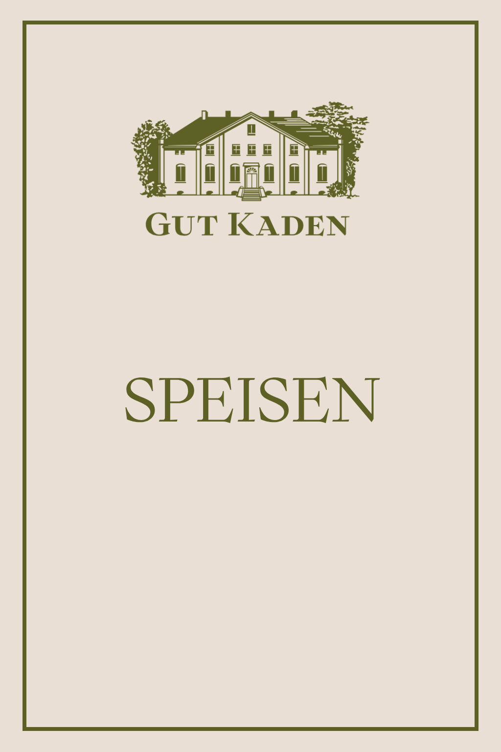 [Translate to English:] Speisekarte des Restaurants auf Gut Kaden